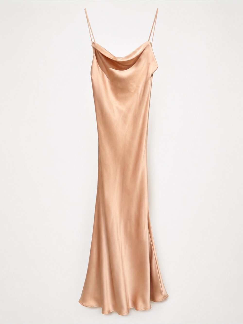 ASTR The Label Champagne Satin Cowl Maxi Dress M